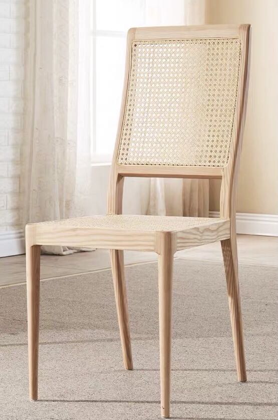 Premium Ash Wood Rattan Dining Chair, Furniture & Home Living