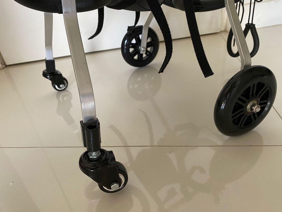 EXCLURA Dog Wheelchair Dog Bike Trailer With 4 Wheels Medium/Large, Full Support Doggy Mobility Aid Trolley Pink, Weak Limb Pet Assisted Walker, For 40-60 Lbs Dog(Blue,X-Small