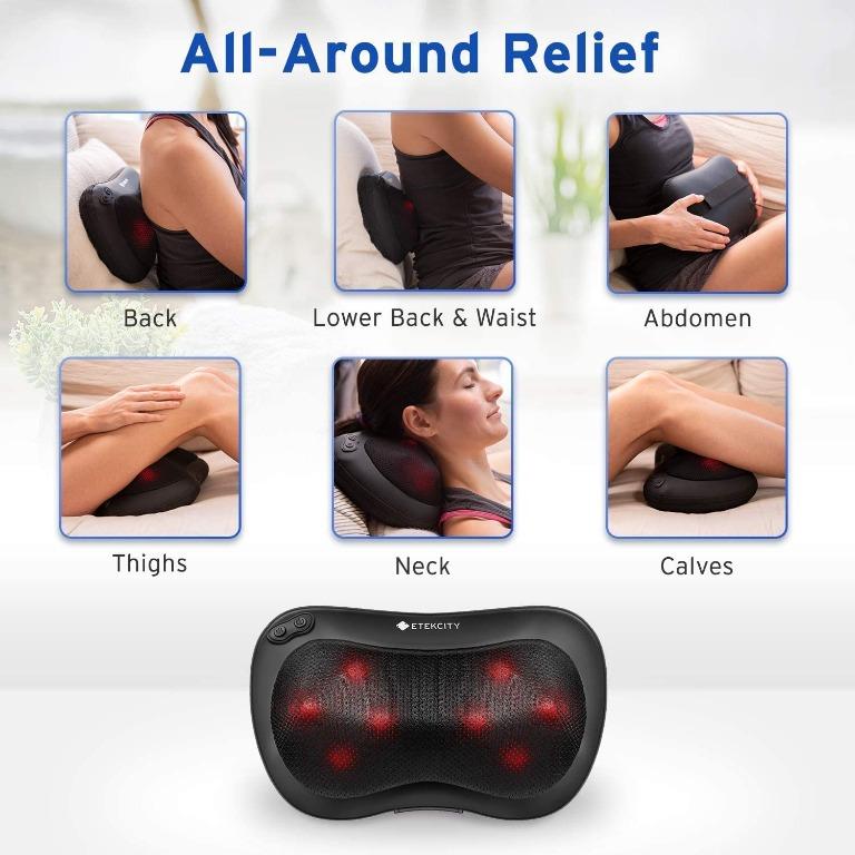 Etekcity Back Neck Massager with Heat Function Adjustable Intensity Health Nutrition Massage Devices on Carousell