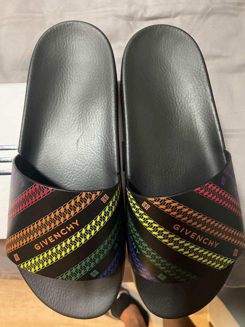 Givenchy Chain Rainbow Slides Men s Fashion Footwear Flipflops and Slides on Carousell