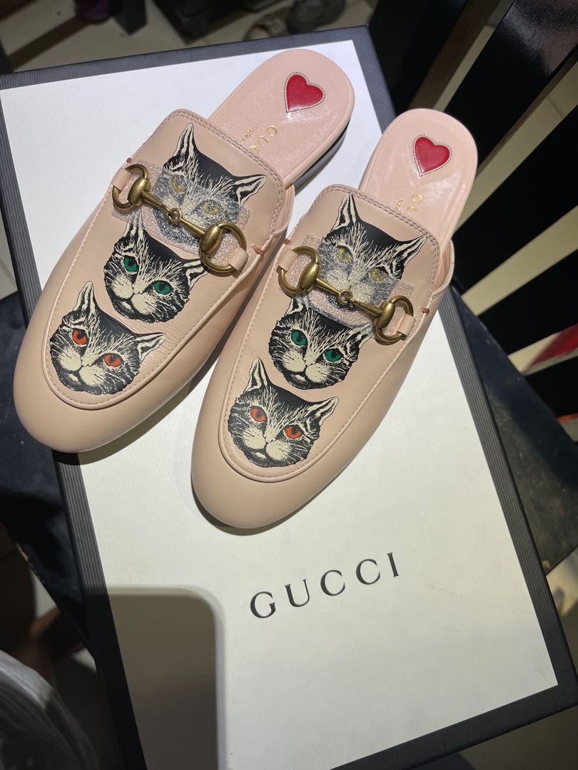 Gucci cat sale mules