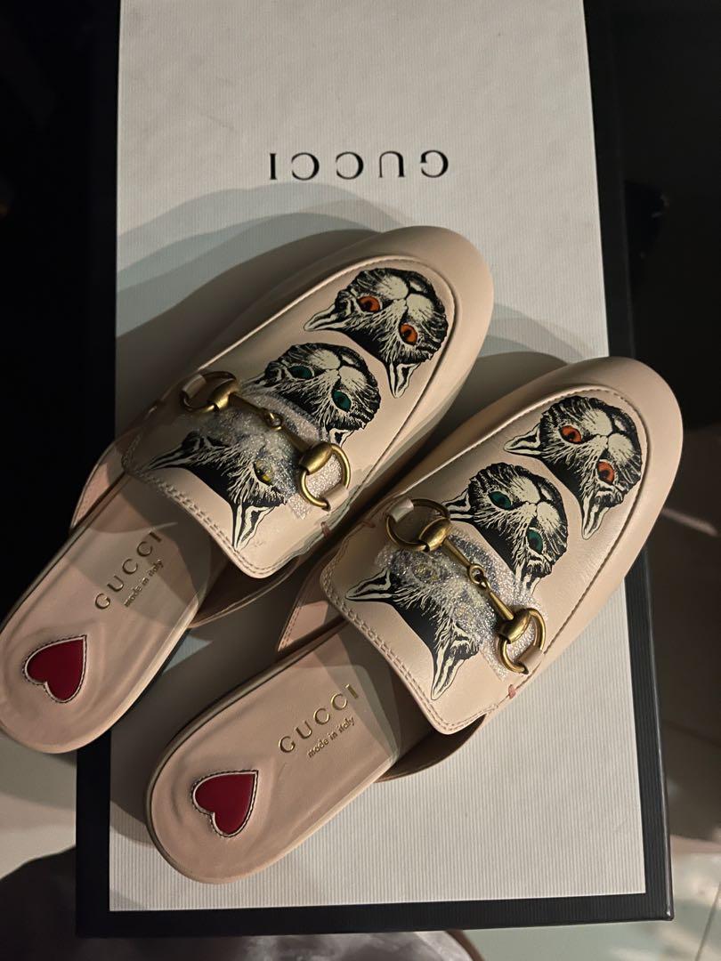 Gucci cat 2025 mules