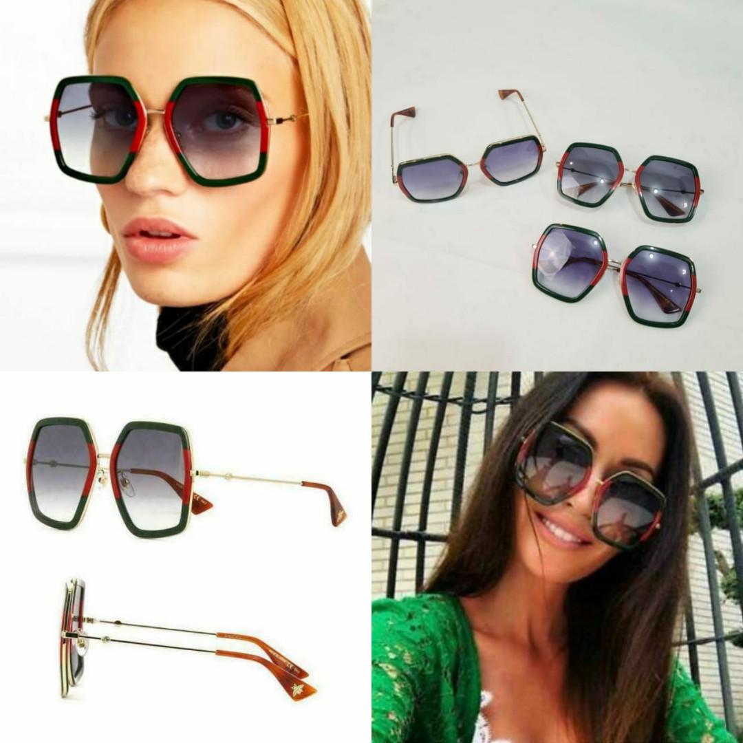 Gucci GG0106S 007 red green black lens Fesyen Wanita Aksesoris di Carousell