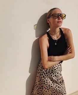 Gwen Leopard Midi Skirt