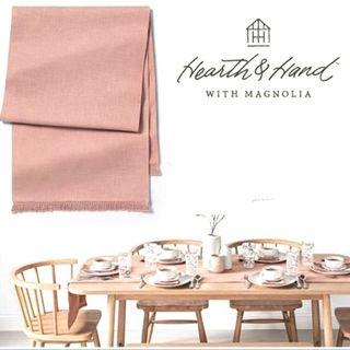Hearth Hand Blush Pink Cotton Fringe Table Runner