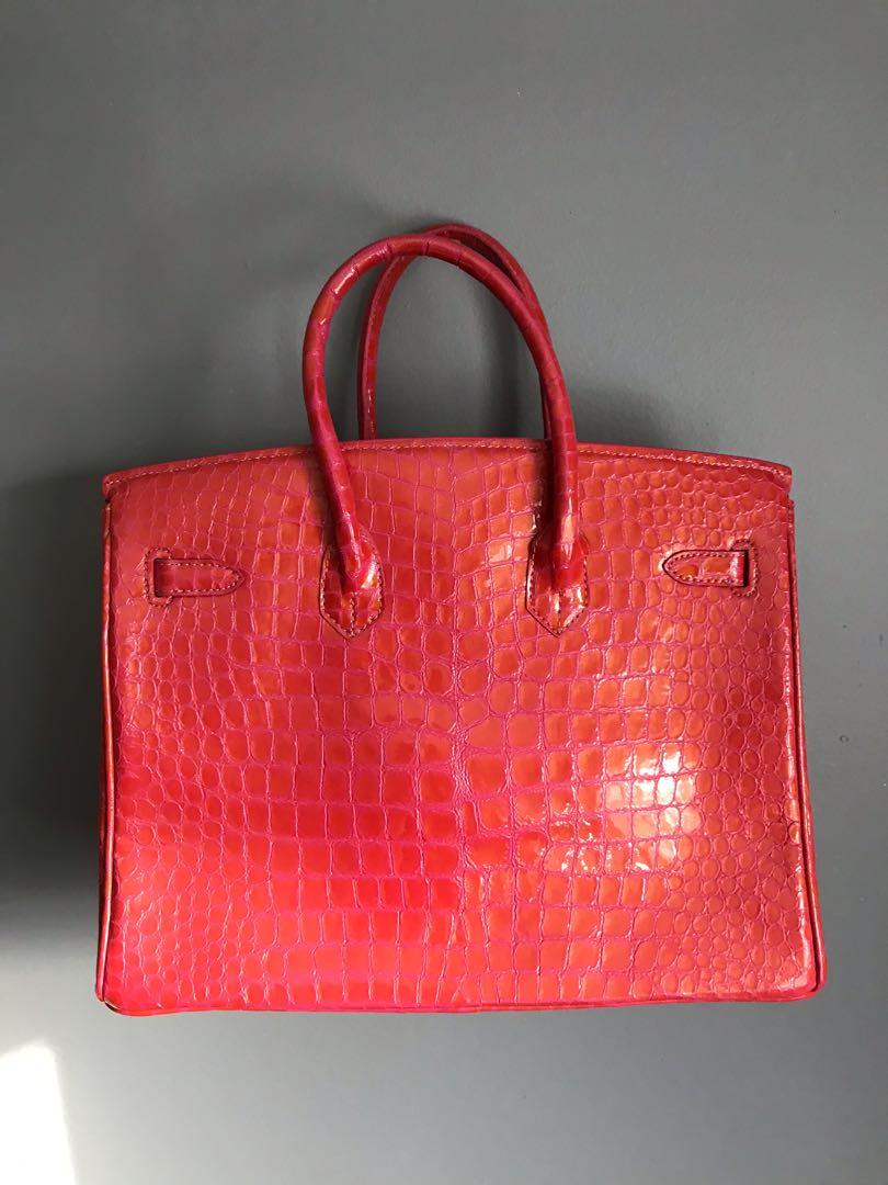 Pink croc birkin sales
