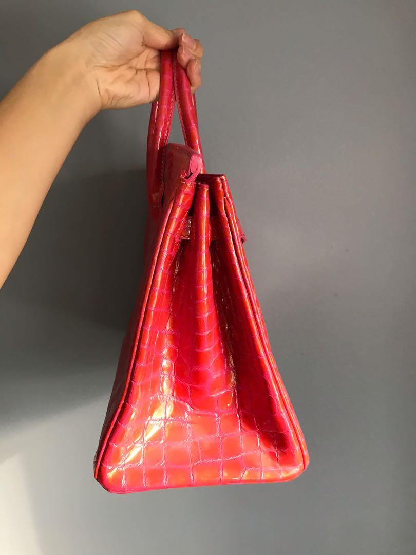 Herm s Hot Pink Croc Birkin Women s Fashion Bags Wallets on