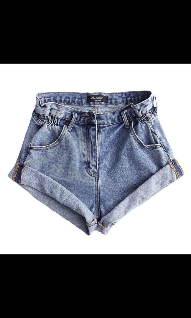 High waisted denim short shorts Clearance