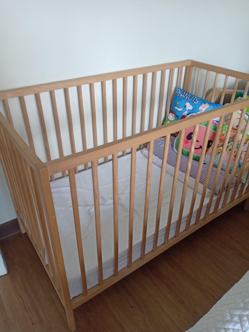 Ikea sniglar crib with uratex mattress, Babies & Kids, Baby Nursery