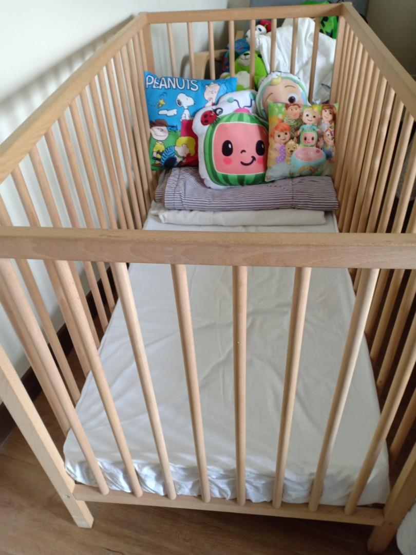 Ikea sniglar crib with uratex mattress, Babies & Kids, Baby Nursery