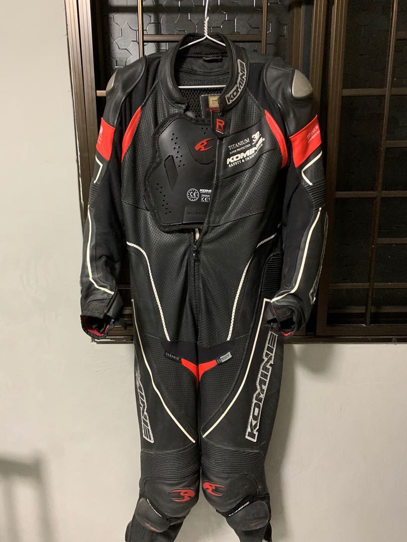 Komine titanium racing suit, Motorcycles, Motorcycle Apparel on Carousell