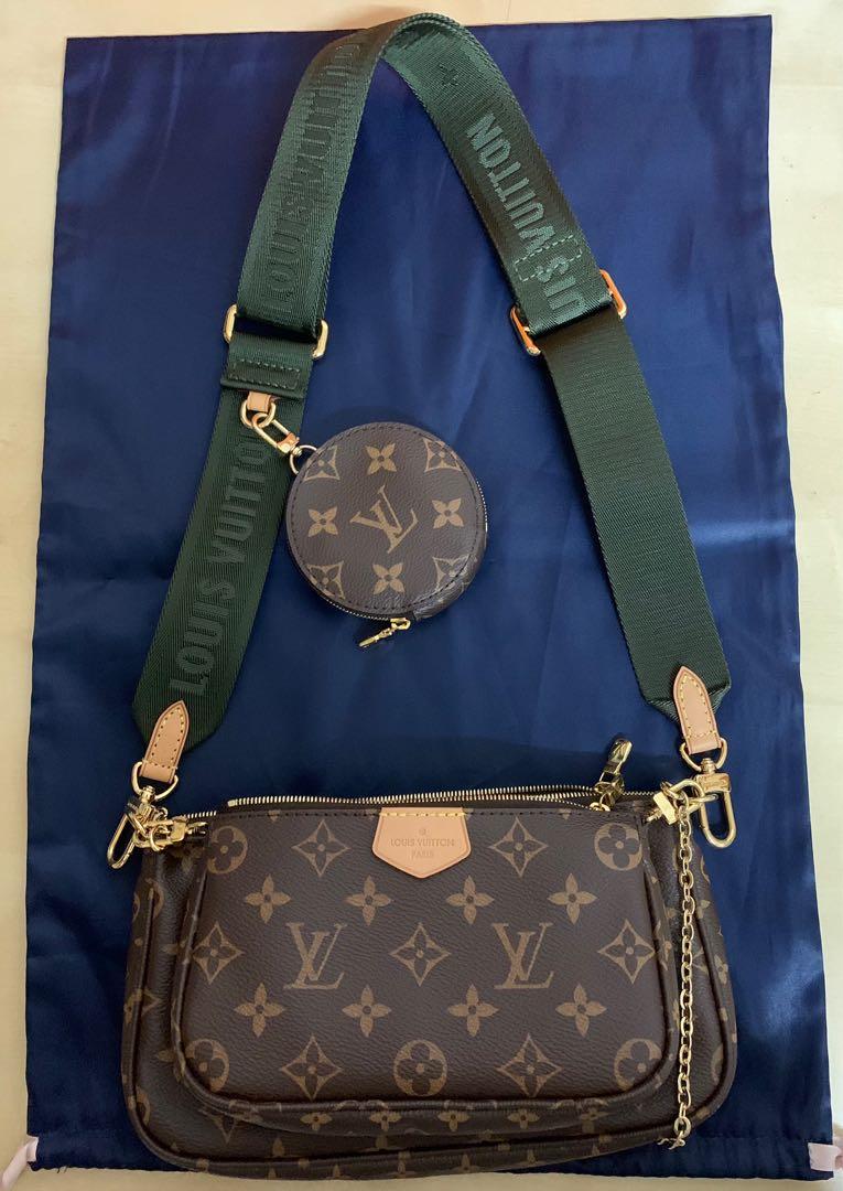Multi pochette accessoires leather crossbody bag Louis Vuitton Green in  Leather - 34418383