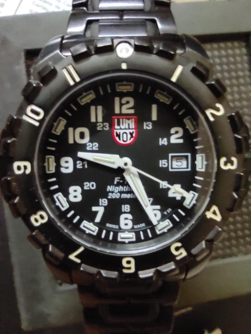 Luminox original F 117 6402 Nighthawk Black steel 200M sapphire glass Watch full set