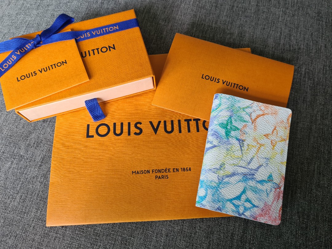 LV Virgil Abloh Men's Pastel Monogram pocket organizer, Luxury