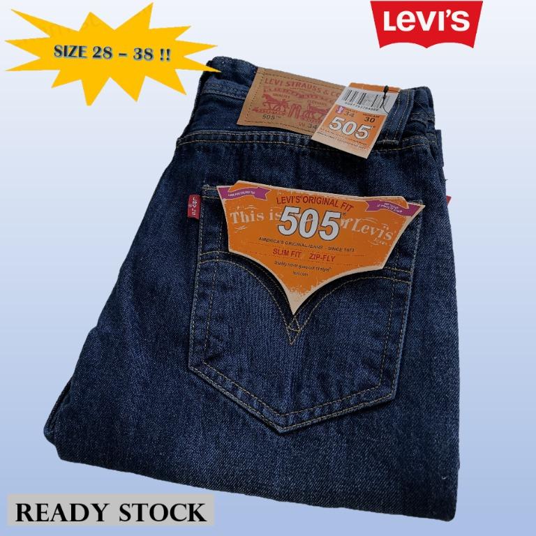 Men Levis 505 Jeans Seluar Panjang Denim Plus Size Jeans Lelaki