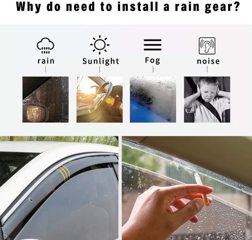 MG HS Premium Door Car Sun Rain Guard Wind Deflectors Visors WindVisor