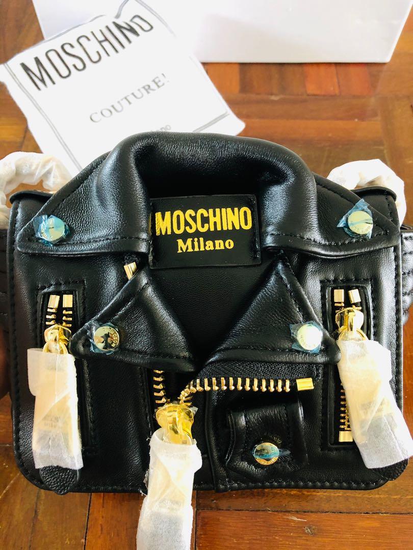 Moschino Black/White Quilted Leather Jacket Shoulder Bag Moschino | TLC