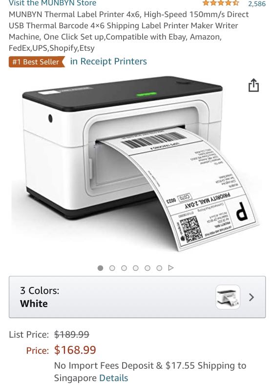 MUNBYN Thermal Label Printer 4x6, High-Speed 150mm/s Direct ...