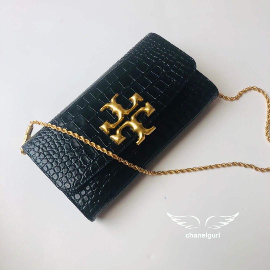 New 💖 Tory Burch Eleanor Croc Embossed Clutch design Chain bag, Women's  Fashion, Bags & Wallets, Purses & Pouches on Carousell
