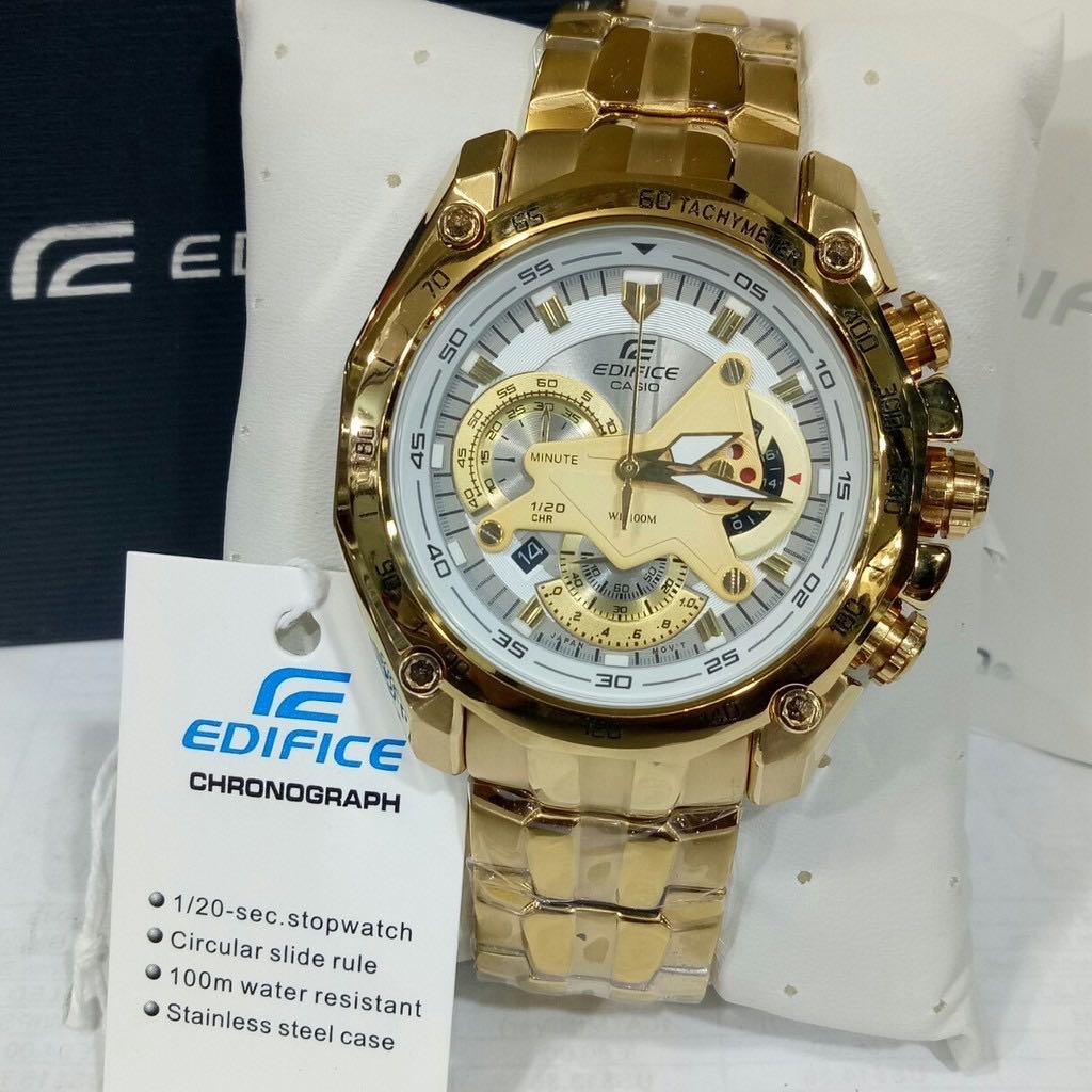Original 100 Casio Edifice EF 550D Gold Watch Fesyen Pria Jam Tangan di Carousell