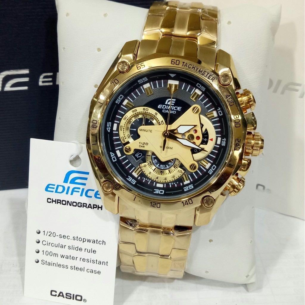 Original 100 Casio Edifice EF 550D Gold Watch Fesyen Pria Jam Tangan di Carousell
