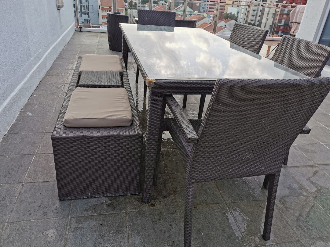 cheap rattan garden table and chairs