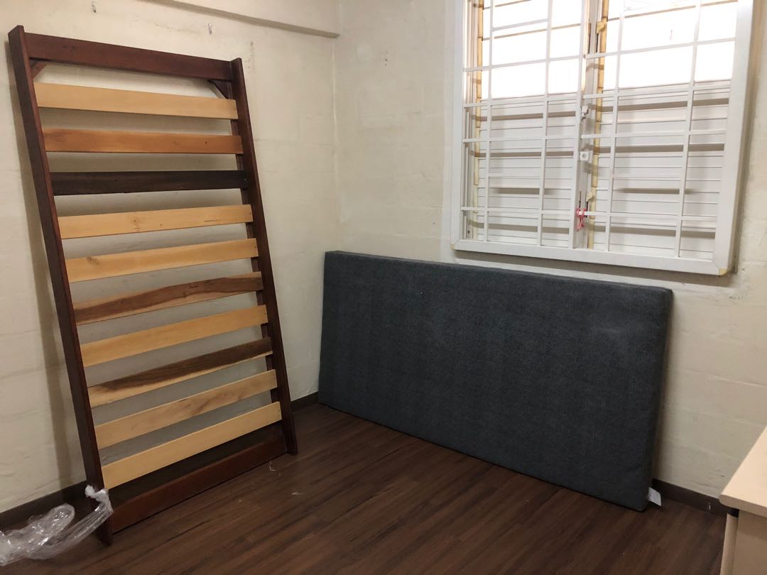 Picket&Rail roller bed frame and IKEA mattress, Furniture & Home Living