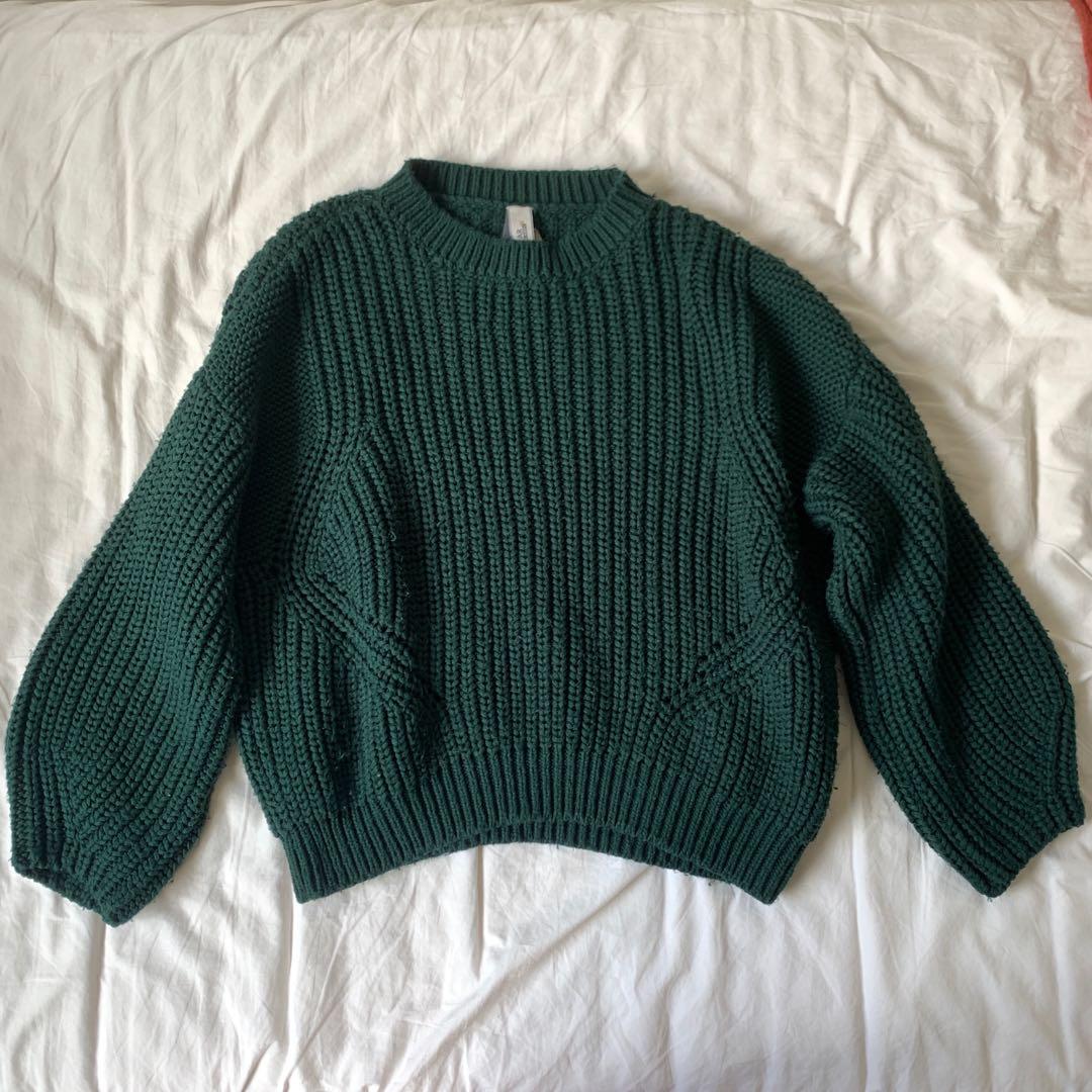 Pull and bear green sales sweater