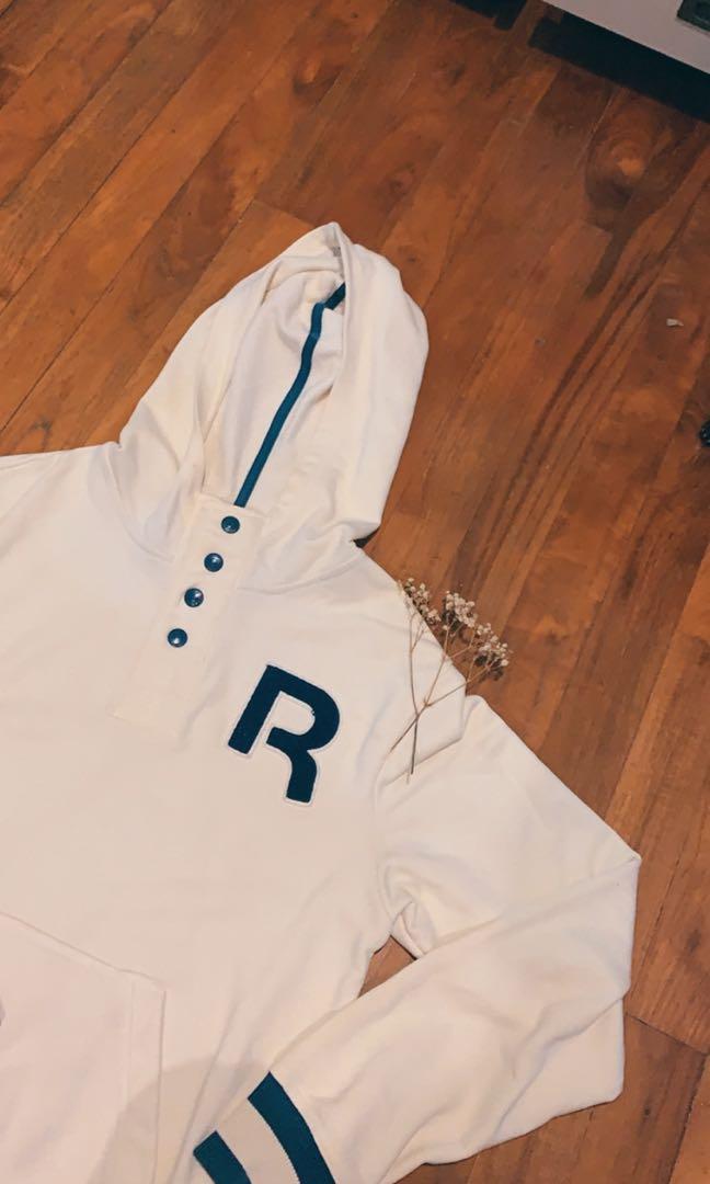 reebok white hoodie sweatshirt Women s Fashion Coats Jackets