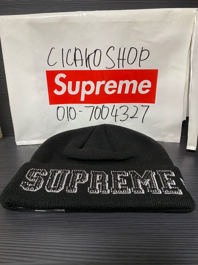 Supreme New Era Gems Beanie Black, Men's Fashion, Watches