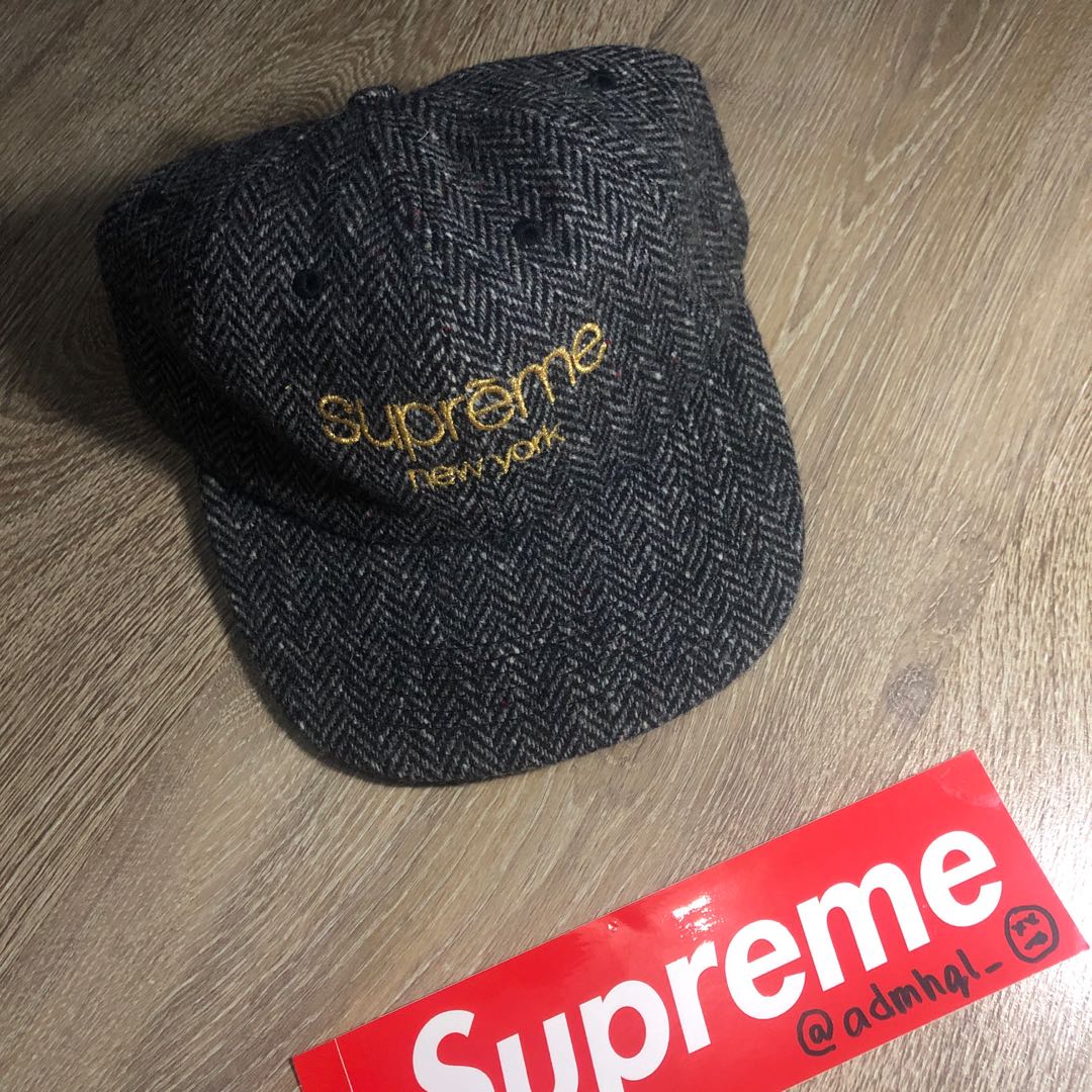 Supreme Wool Herringbone Classic Logo 6 Panel Men s Fashion