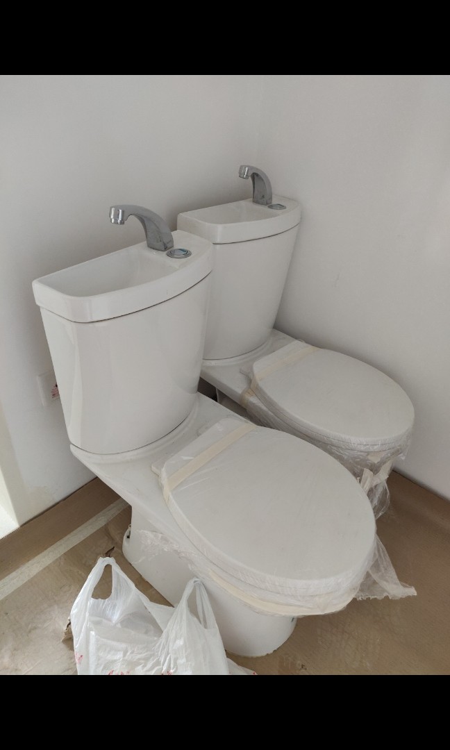 Toilet bowl with sink, Furniture & Home Living, Bathroom & Kitchen