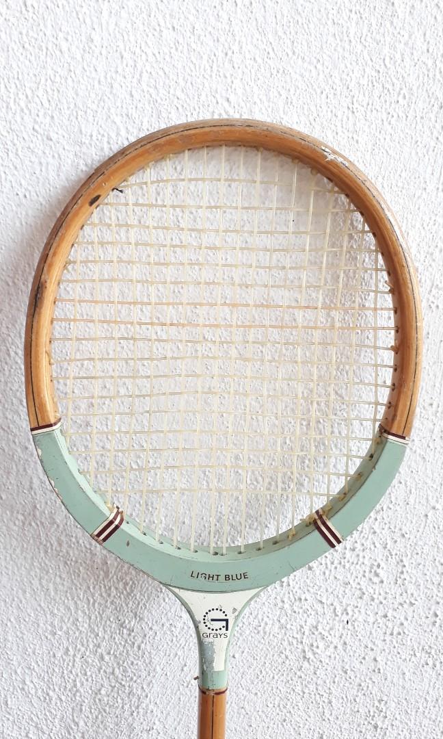 Grays of Cambridge Light Blue Squash Racquet Standard Model England Wood  Frame