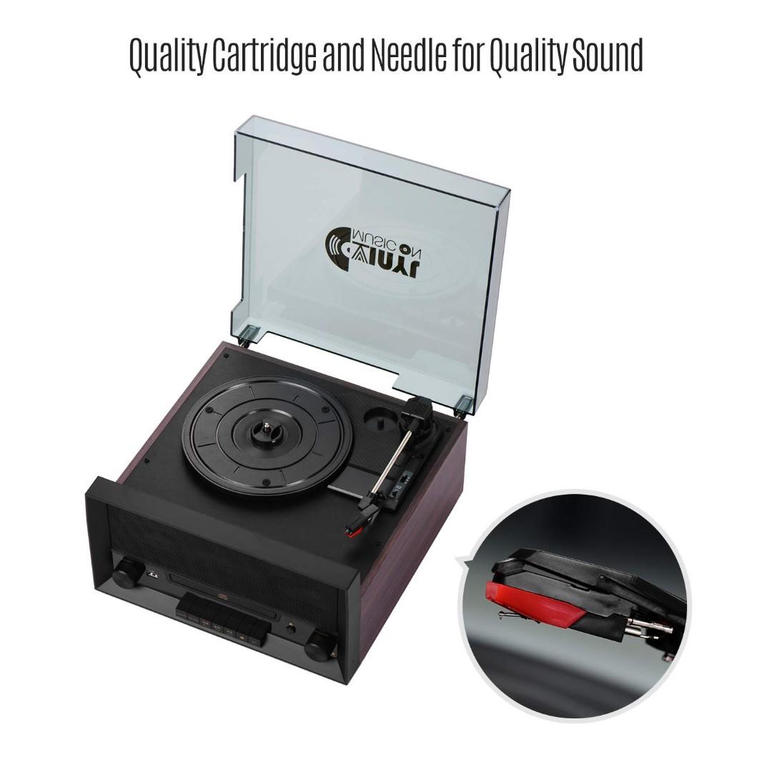Vinyl Music On Turntable CD Bluetooth FM Radio USB and Vinyl Record