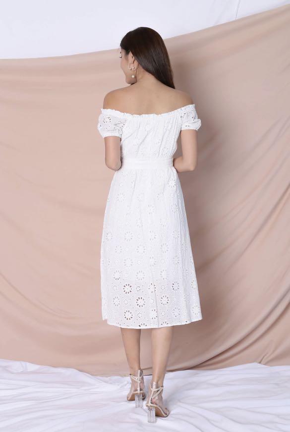 Off white eyelet dress online