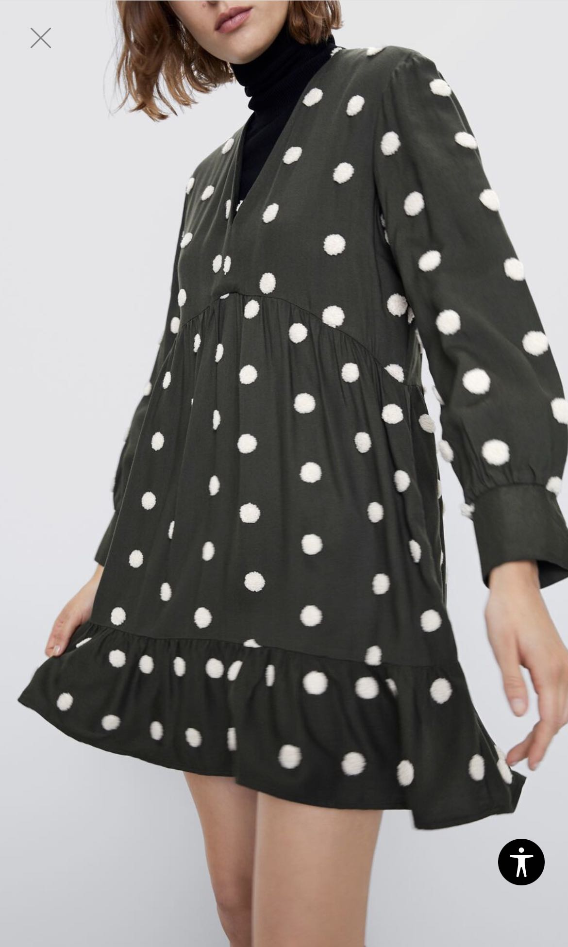 Zara long sleeve sales polka dot dress