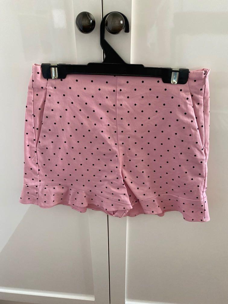 Zara pink polka dot shorts store