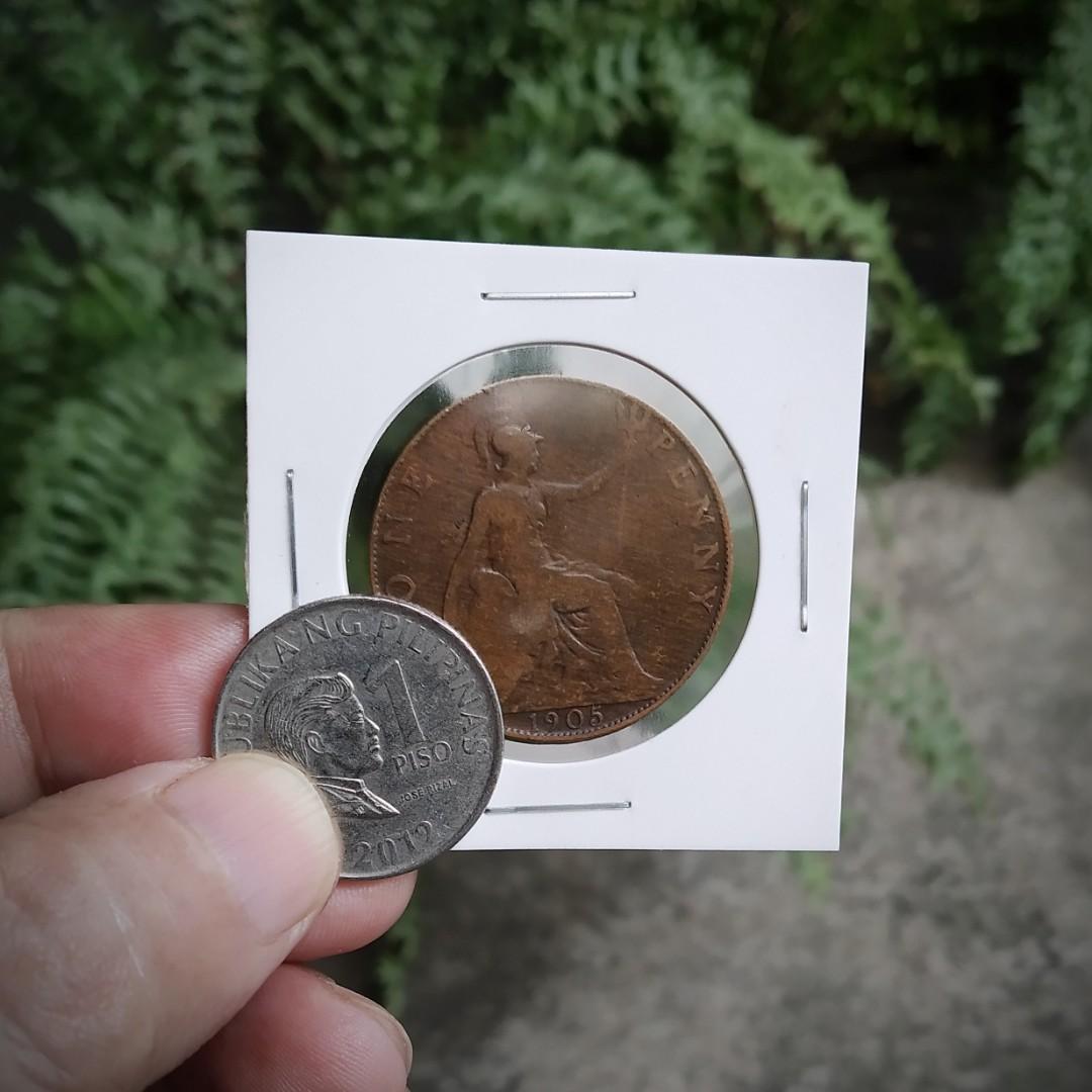1905 One Penny Britannia Copper Coin (Category: Currency) located in Mandaluyong City. Submitted by collectible2019 (Listing ID 1068016025, Image 3). Description: 1905 One Penny Britannia Coin Circulated Condition Good Details Big Coin Guaranteed Genuine.