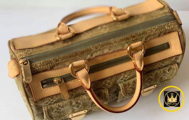 Néo speedy handbag Louis Vuitton Green in Denim - Jeans - 37206818