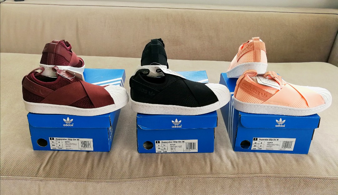 adidas superstar slip on maroon