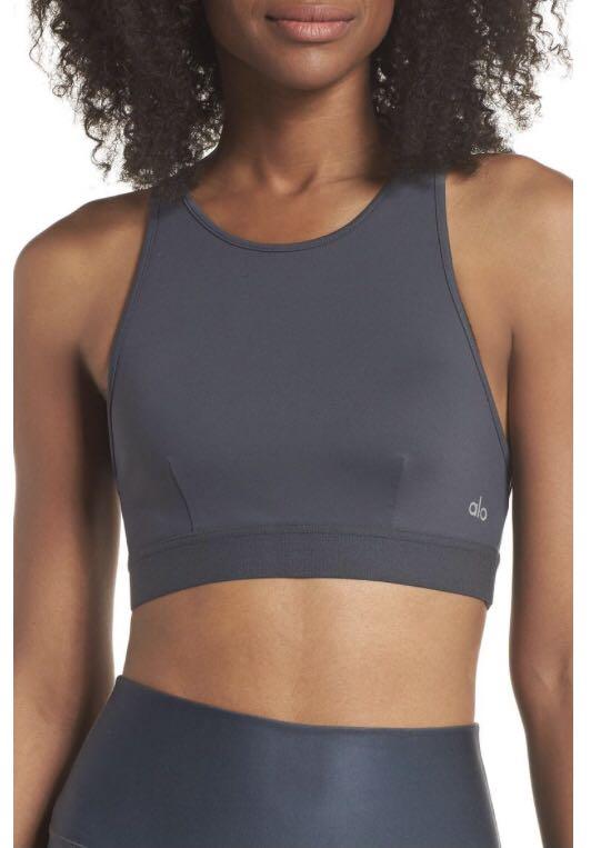 Alo Incline Bra BNWT (Category: Activewear) located in Singapore. Submitted by nell_snell (Listing ID 1068141418, Image 1). Description: Brand new with tag Colour: dark grey Size: M.