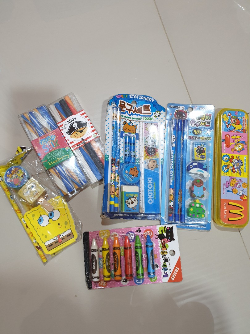 Assorted Pencil and Eraser Sets, Hobbies & Toys, Stationary & Craft