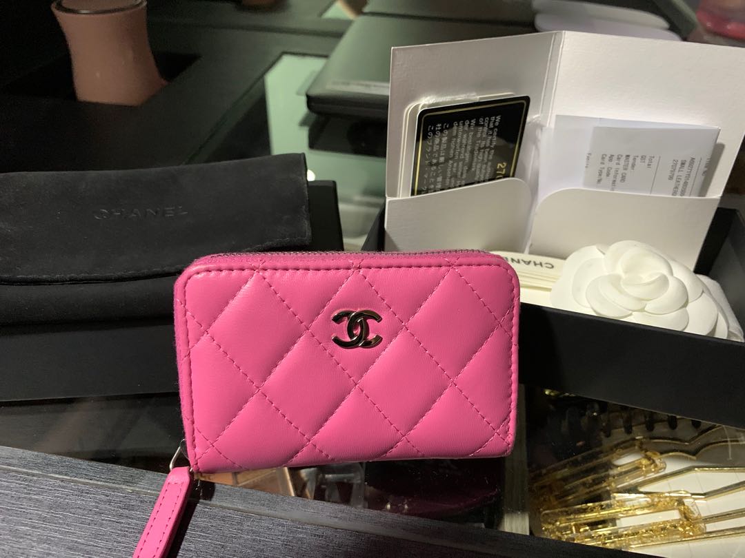 Authentic chanel 19C barbie pink coin purse zipped wallet