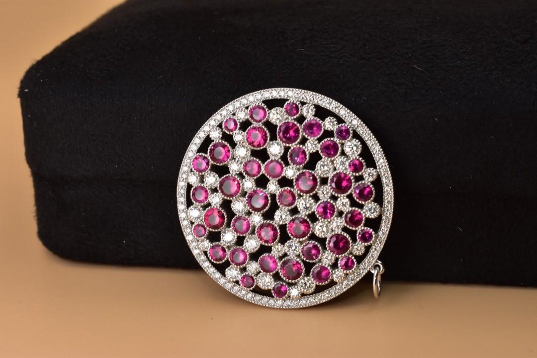 Authentic Tiffany and co Cobblestone ruby diamond platinum
