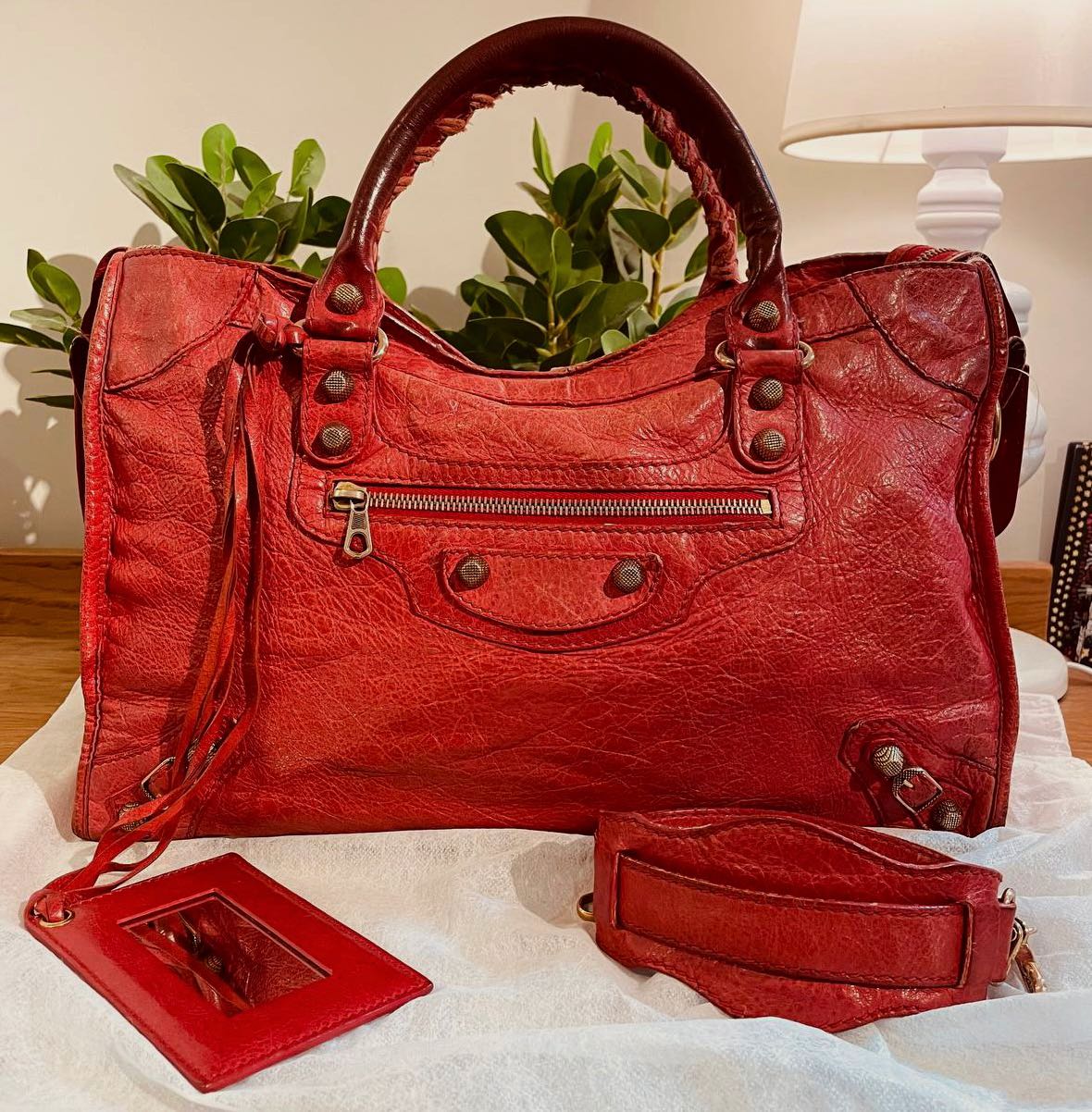BEST DEAL Balenciaga Red Classic City Bag Authentic