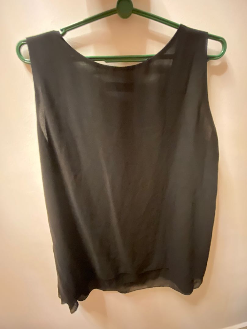 black chiffon tank top
