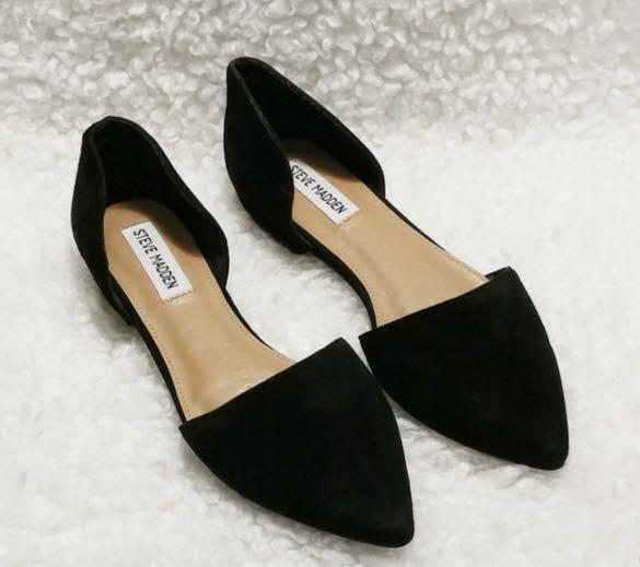 BNIB Steve Madden Genius d Orsay Flats in Black Suede Women s