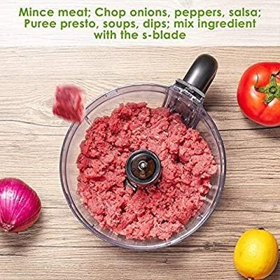 Decen Food Processor, 12 Cup Vegetable Chopper, 3 Speeds 6 Main Functions with Chopper Blade, Dough Blade, Shredder, Slicing Attachments, Silver