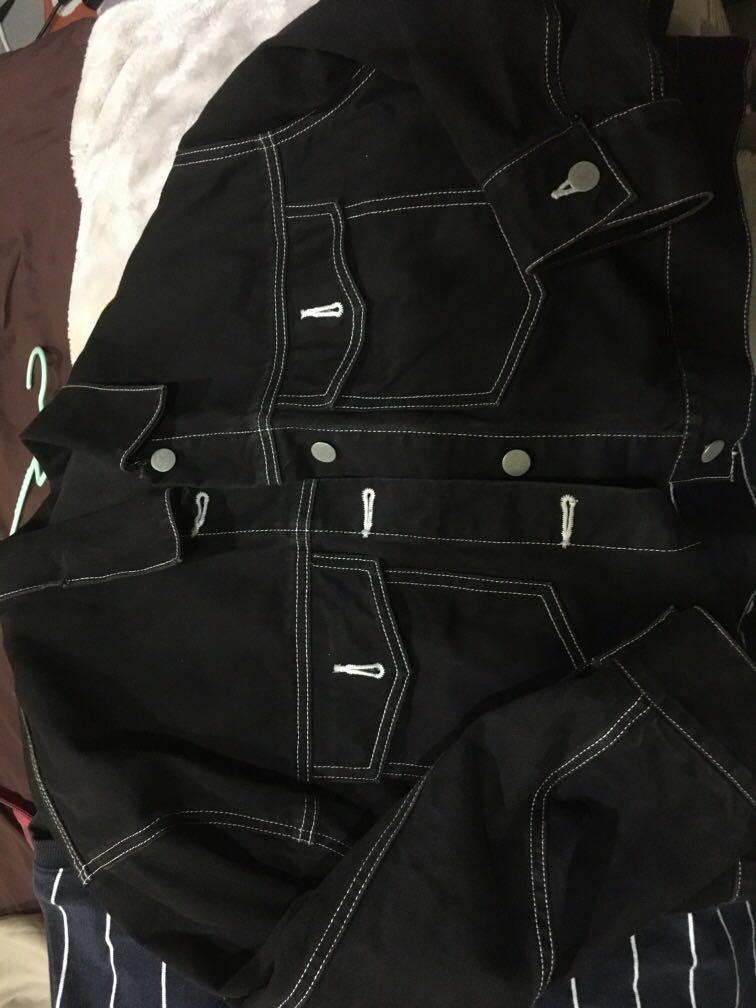 Black denim jacket shein sales