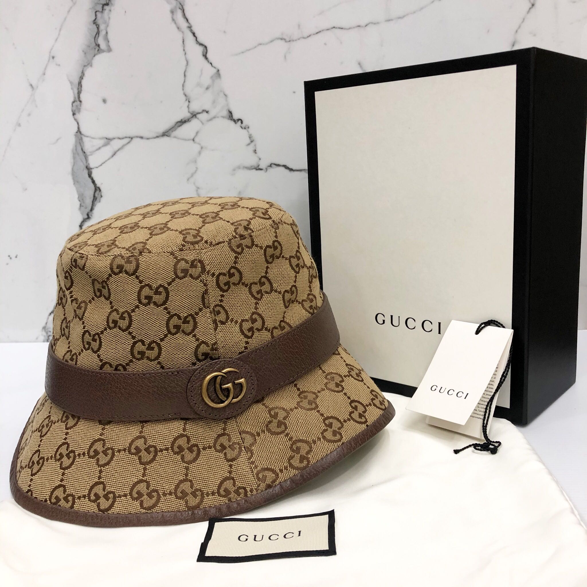 Gucci GG 576587 Size L 59CM Bucket Hat 217000435 >, Men's Fashion 
